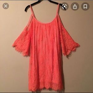 Alya coral lace dress